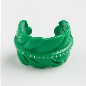 T M/L Iris Apfel x H&M Green Leaf Cuff bangle bracelet